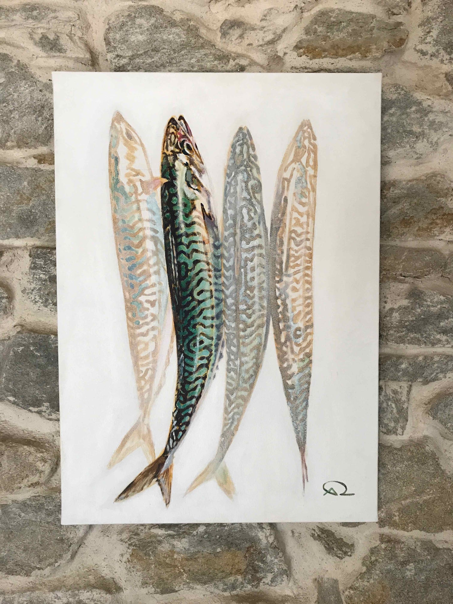 Four mackerels of which one - Original