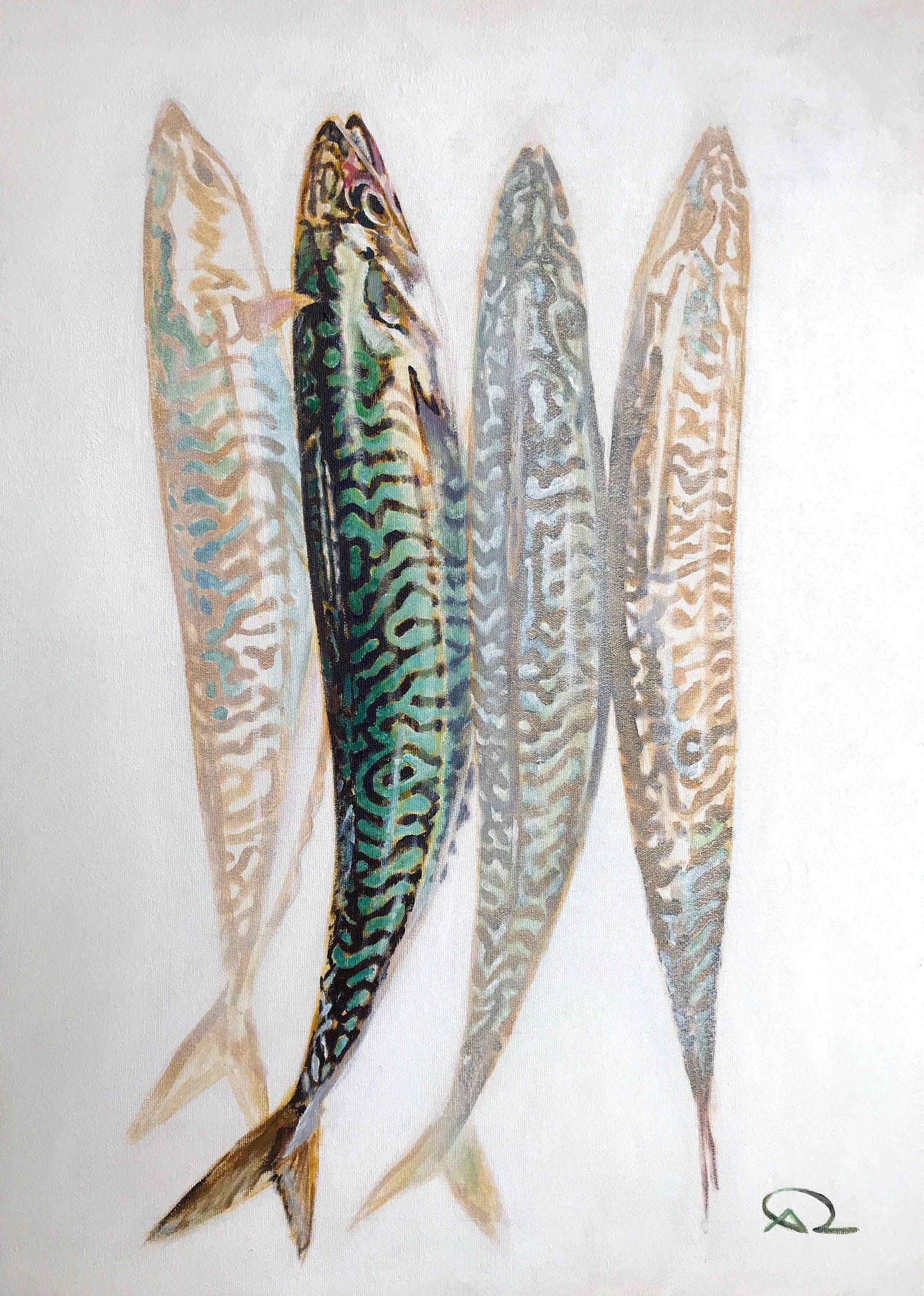 Four mackerels of which one - Original